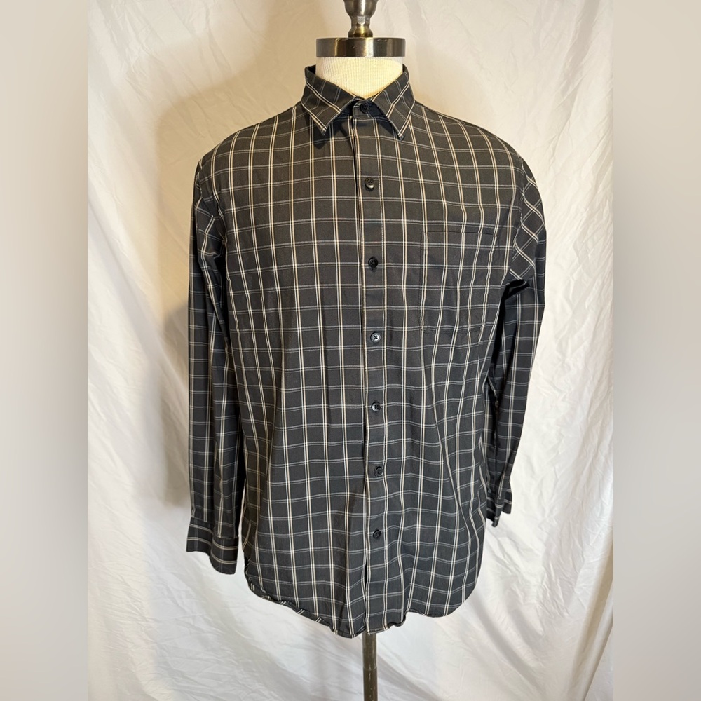 Van Heusen Black and White Plaid Shirt